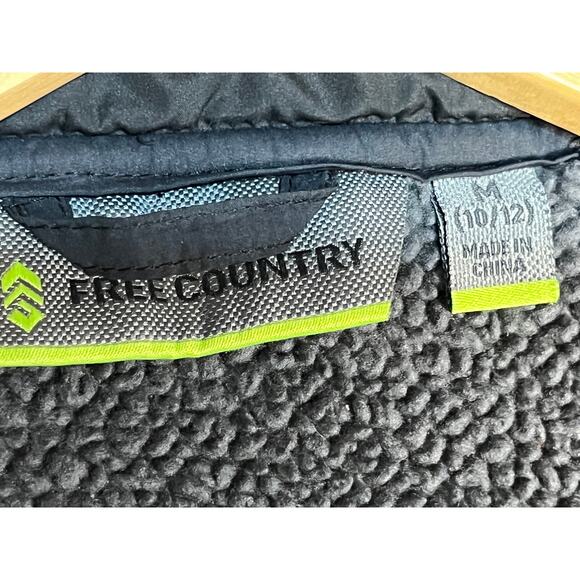 Free Country Hybrid Vest Fleece Full Zip Concrete Gray Black Blue Boys M‎ 10/12 - Picture 12 of 16